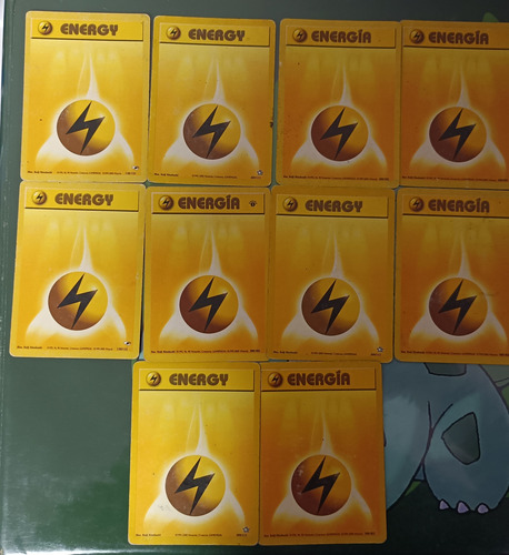 Cartas Pokémon Pack X10 Energías Eléctricas Año 98/00