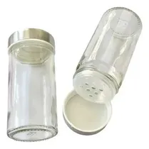 Comprar 2 Potes Porta Tempero E Condimentos De Vidro Tampa Inox