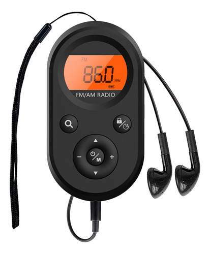 Radio Set Radio Mini Pocket Am/fm Walking Lcd Auriculares