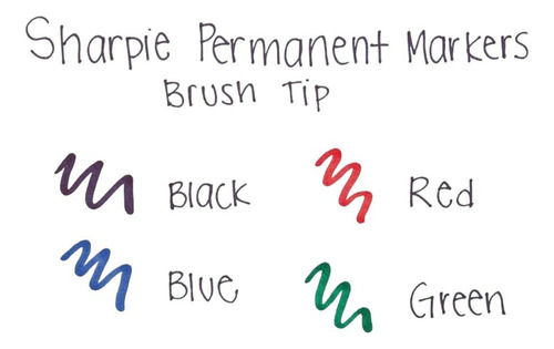 Sharpie Marcadores Permanentes Pack X 4 Brush Tip