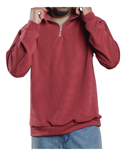 Buzo Medio Cierre Cuello Alto Sweater Reeb Manhattan