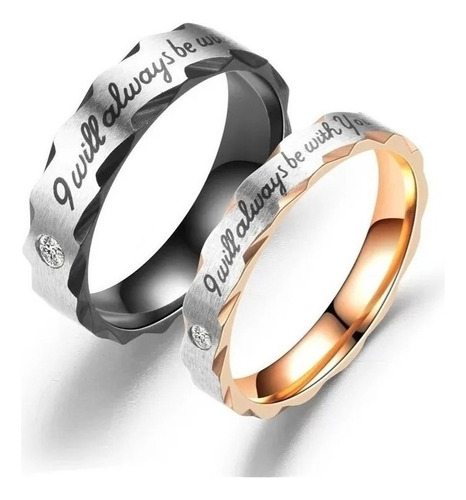 Anillos Parejas Amor Eterno Siempre Estaré Contigo Oro 18k!!