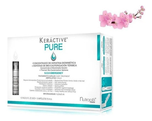 Nutrapel Keractive Pure Tratamiento Capilar 12 Ampolletas