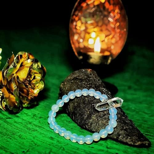 Pulsera De Ópalo De Fuego Con Cristal De Cuarzo Transparente