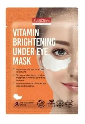 Mascarilla facial para piel todo tipo Purederm Mascarilla Facial Purederm Vitamin Brightening Under Eye Mask