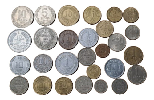Chile Lote X 30 Monedas Distintas Incluye 5 Escudos 1971. 