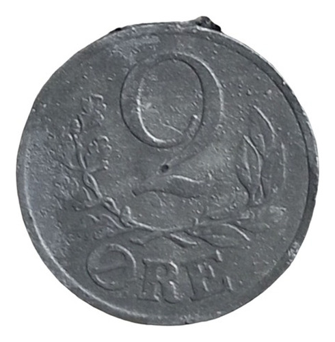  Moneda Dinamarca W W I I Ocupacion Alemana 1943 Dos Ore