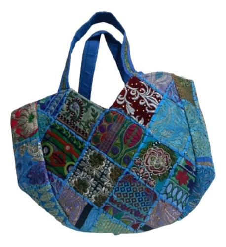 Bolso Grande Importado Hindu, Cartera ( Cod 31-32 ) Turquesa-celeste 31