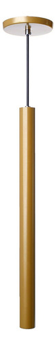 Pendente Tubo Cilindro Alumínio Dourado Fosco 50cm