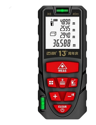 Medidor Láser Digital X6 Mileseey De 40m Con Doble Burbuja