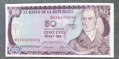 Billete 50 Pesos Reposición Año 1974, Estado 8.5