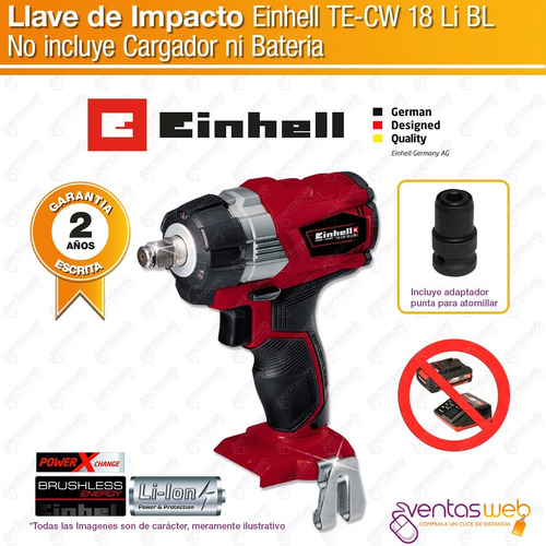 Imagen 3 de 7 de Llave De Impacto Atornillador Inalambrico 18v Einhell Solo