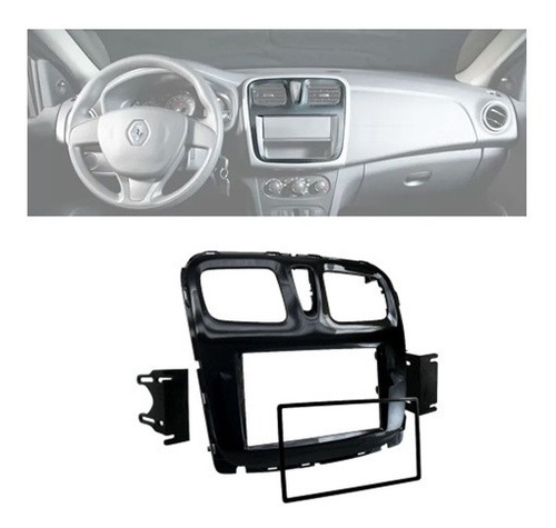 Moldura 2 Din Painel Renault Sandero 2015 2016 2017 2018 Bp