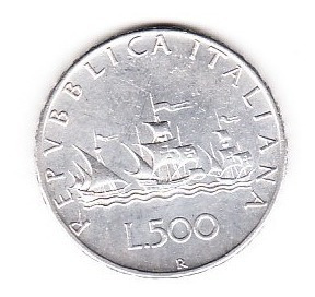 Moneda Republica Italiana L.500   Plata