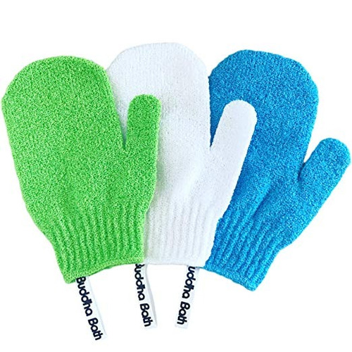 Guantes De Buda Baño Scrub - 3 Pares De Guantes De Ducha Exf