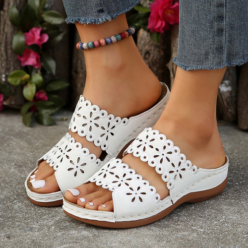 Yt Slipper Verano Casual Talla Grande Color Liso Para Mujer