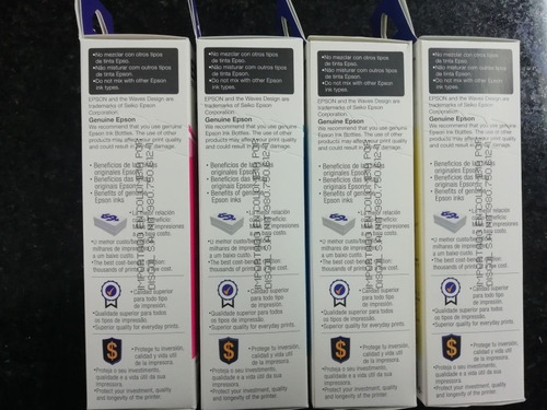 Tinta Original Epson 664 L210,l380,l355,l395,kit 4 Color 544
