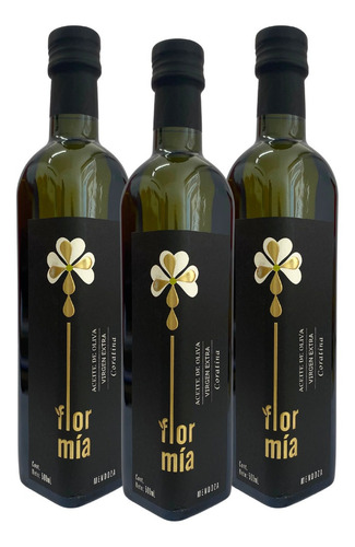 Aceite De Oliva Virgen Extra Coratina Flor Mia 500ml Pack X3