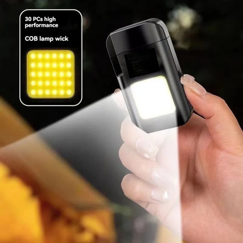 Linterna Led Con Encendedor Portátil Recargable Negro Negro Blanco