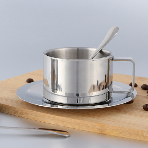 Tazas De Café Capuchino De Acero Inoxidable De Doble Pared I