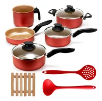 Comprar Kit Panelas 05 Pçs + 05 Descansos + Concha + Escumandeira