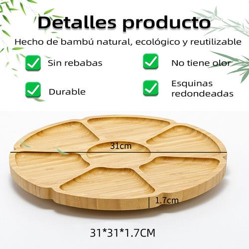 Auerqxz Bandeja Giratoria De Plato Botanerocon 7 Plato Beige