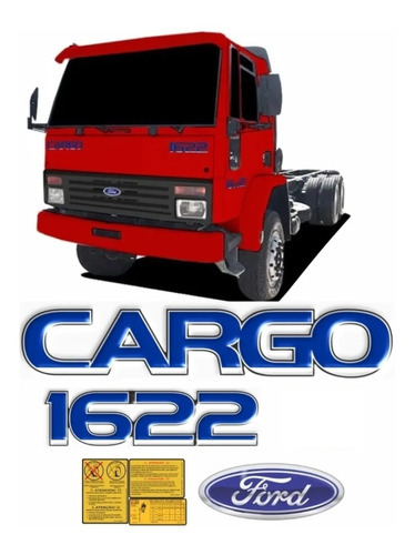 Kit De Adesivos Compatível Ford Cargo 1622  Caminhão Kit42 Cor Padrão