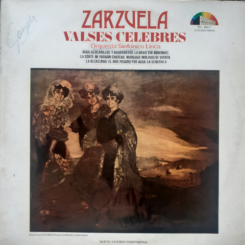 Vinilo Lp - Zarzuela (valses Celebres) O.sinfonica Lirica