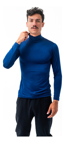Camiseta Gola Alta Proteção Uv 50 Marinho Ciclismo Treino