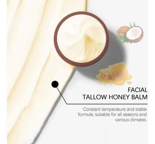 Bálsamo De Sebo De Res Batido Y Miel, Crema Facial Con