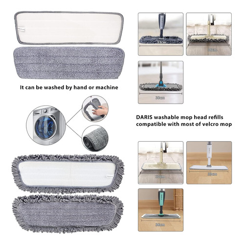 Paquete De 6 Almohadillas De Microfibra Para Fregona Compati