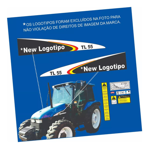 Kit Adesivos Trator Agricola Tl 55e  Compatíveis 2002/2006 