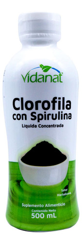 Clorofila Líquida Con Spirulina Hierbabuena 500 Ml Vidanat
