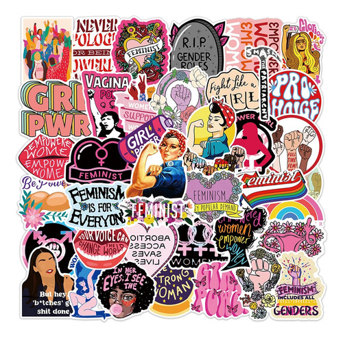 Pegatinas De Graffiti De Dibujos Animados Feministas Para Mu