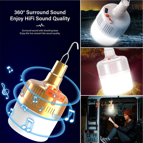 Luz De Carpa Con Altavoz Bluetooth For Acampar Al Aire Libr