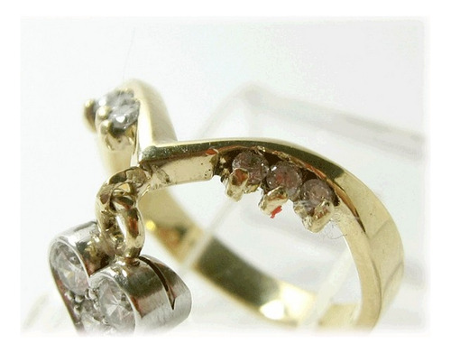 Anel Ouro Berloque Coração Belos Diamantes A8505-06991 (Usado)