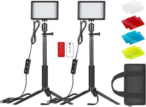 Kit 2 Luces Neewer Con Tripodes + Control Remoto + Maleta