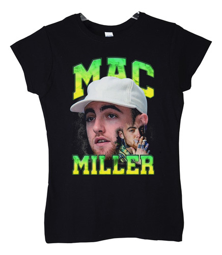 Polera Mujer Mac Miller Smoking Green Logo Abominatron