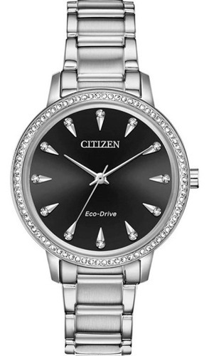 Reloj Citizen 61168 Fe7040-53e Mujer Swarovski Color del fondo Negro 61168