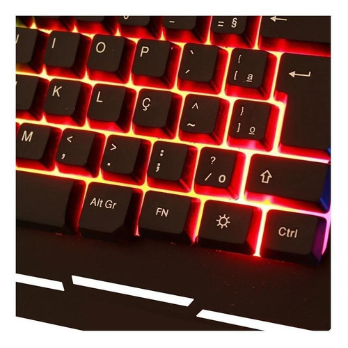 Imagen 4 de 4 de Teclado gamer Weibo WB-539 QWERTY español España color negro con luz 3 colores