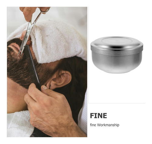 Cuenco De Afeitar Para Hombre De Acero Inoxidable Con Tapa,
