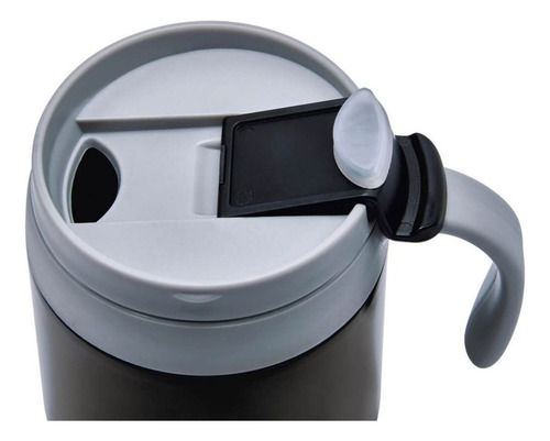 Taza Termo 350ml Negro Plastico Y Acero Inoxidable