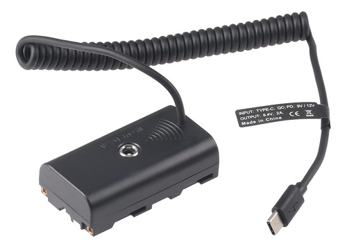 Cable Adaptador Bateria Ficticia Usb-c Np-f550 Para Sony Led