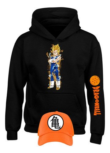 Buzo Dragon Ball Vegueta Sp Saya Capot Hoddie Obsequi Gorra 