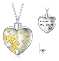Comprar Shusukue Collar De Urna De Girasol Para Cenizas, Joyería De