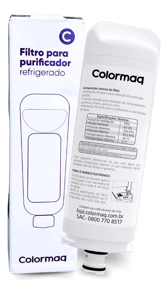 Refil Filtro Purificador Eletronico Agua Colormaq