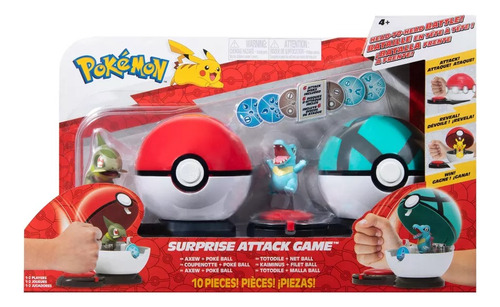 Pokémon Set 10 Pzs Ataque Sorpresa Axew Ytotodile Pokebolas