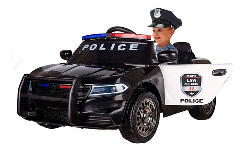 Carro Carrito Electrico Para Niños Carro Policia Recargable Con Luces Sonidos 