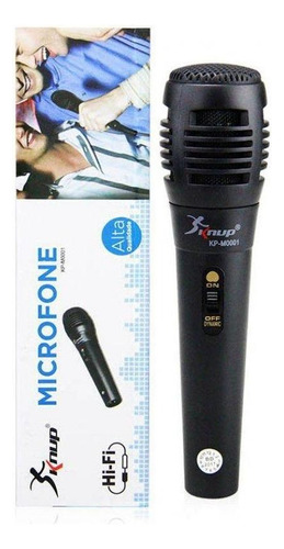Microfone Dinâmico Chave On Off P10 Knup Kp-m0001