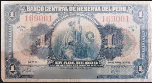 Billete 1 Sol 1935